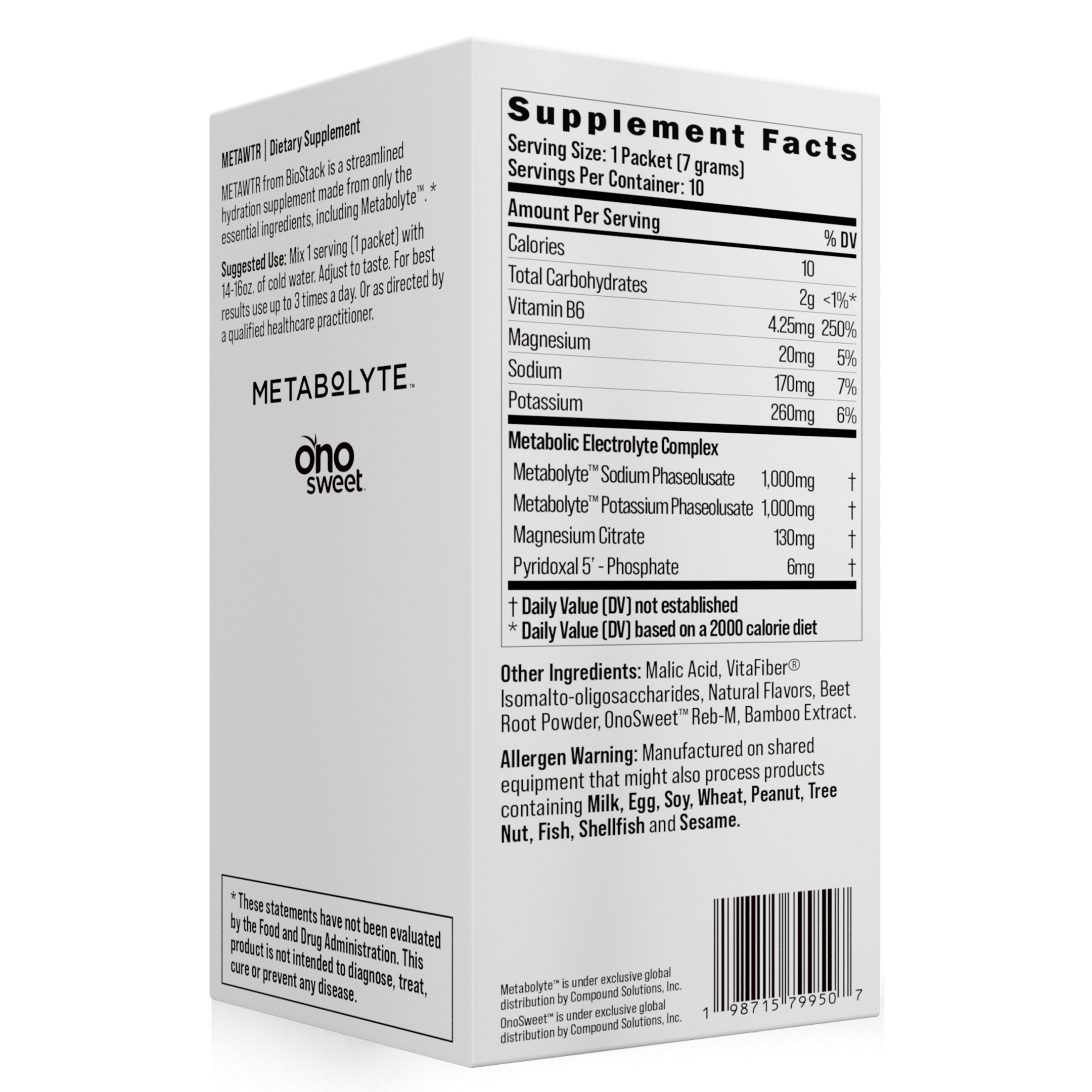 MetaWTR Hydration Drink Mix — Fruit Punch (10 Stick Pack)