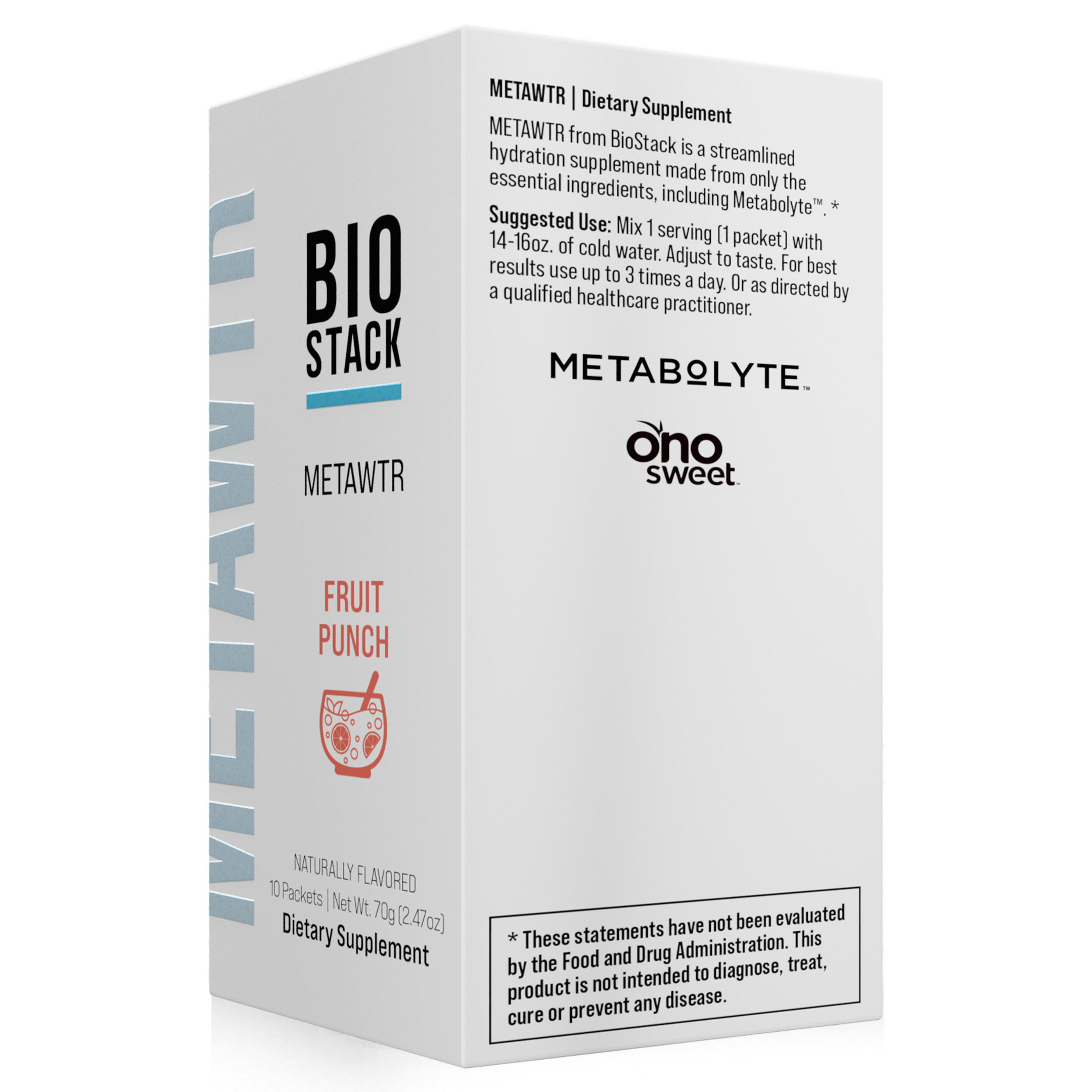 MetaWTR Hydration Drink Mix — Fruit Punch (10 Stick Pack)
