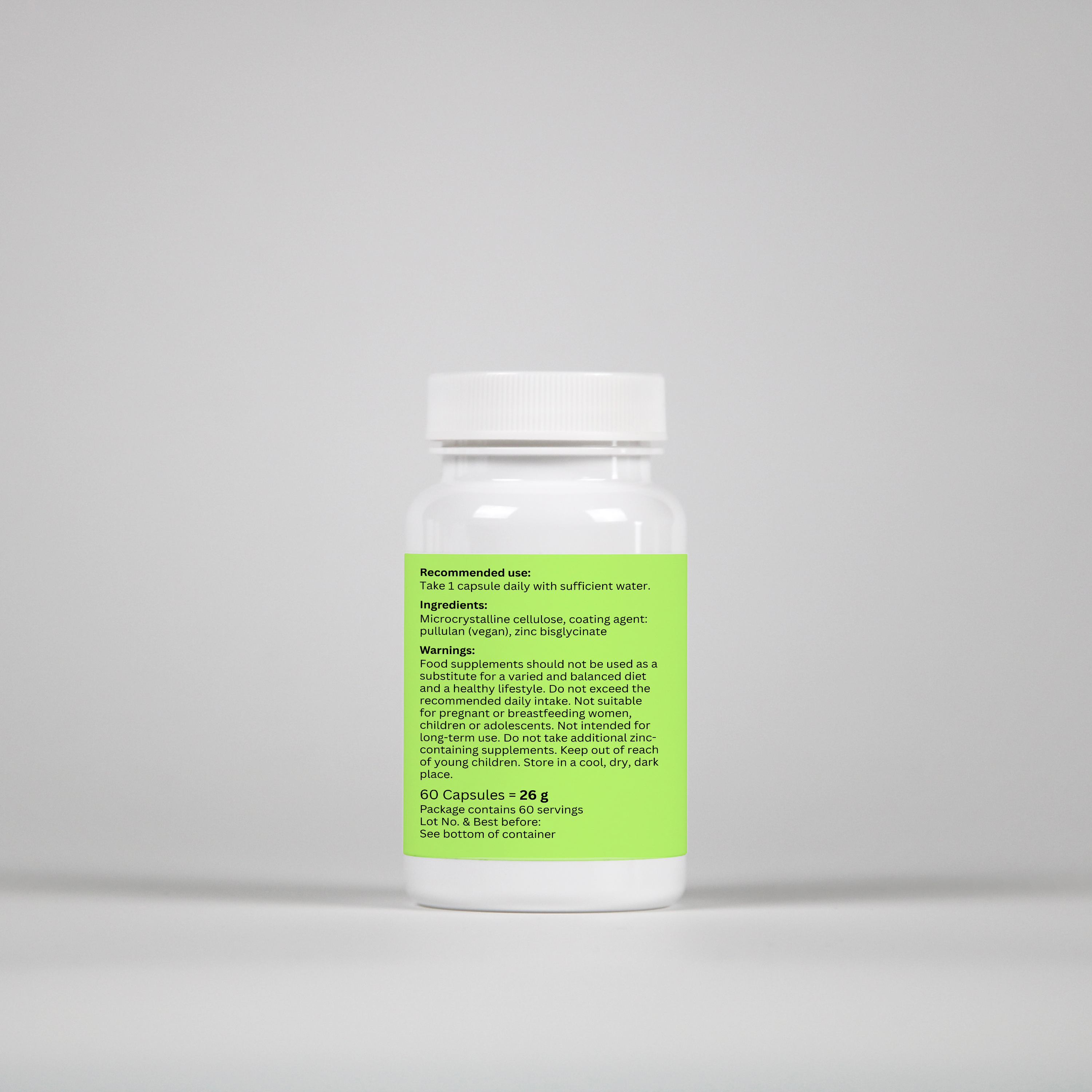 Zinc Bisglycinate – 60 Capsules